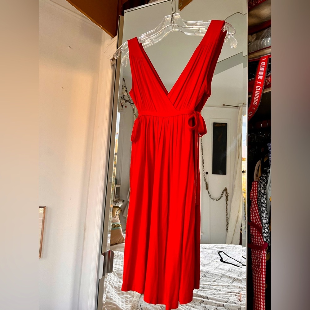 Y2K Zara Babydoll Red Dress Women's Empire Waist 2000s Sz S